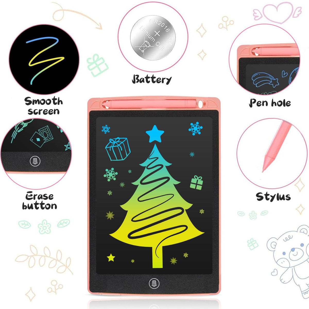 2 Pack LCD Writing Tablet for Kids Toys, HAPPYMATE 12.5 Inch Colorful Erasable Doodle Board Drawing Pad for Kids, Car Trip Educational Toys Christmas Gift for Girls Boys 3 4 5 6 7 8 Years Old 🍁 All In One Marketplace Canada