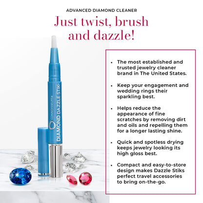 Connoisseurs 1050 Diamond Dazzle Stik – Portable Ring Cleaner Pen for Wedding Bands, Engagement Rings, Gemstones & Fine Jewelry – Safe & Easy At-Home Jewelry Cleaner (Single Pen) - Available at All In One Marketplace Canada