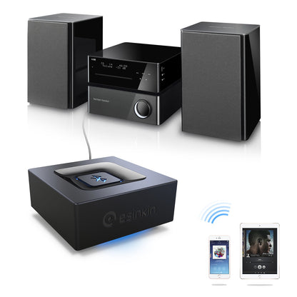 Bluetooth Audio Adapter for Music Streaming Sound System, Esinkin Wireless Audio Adapter Works with Smart Phones and Tablets, Bluetooth Receiver for Speakers