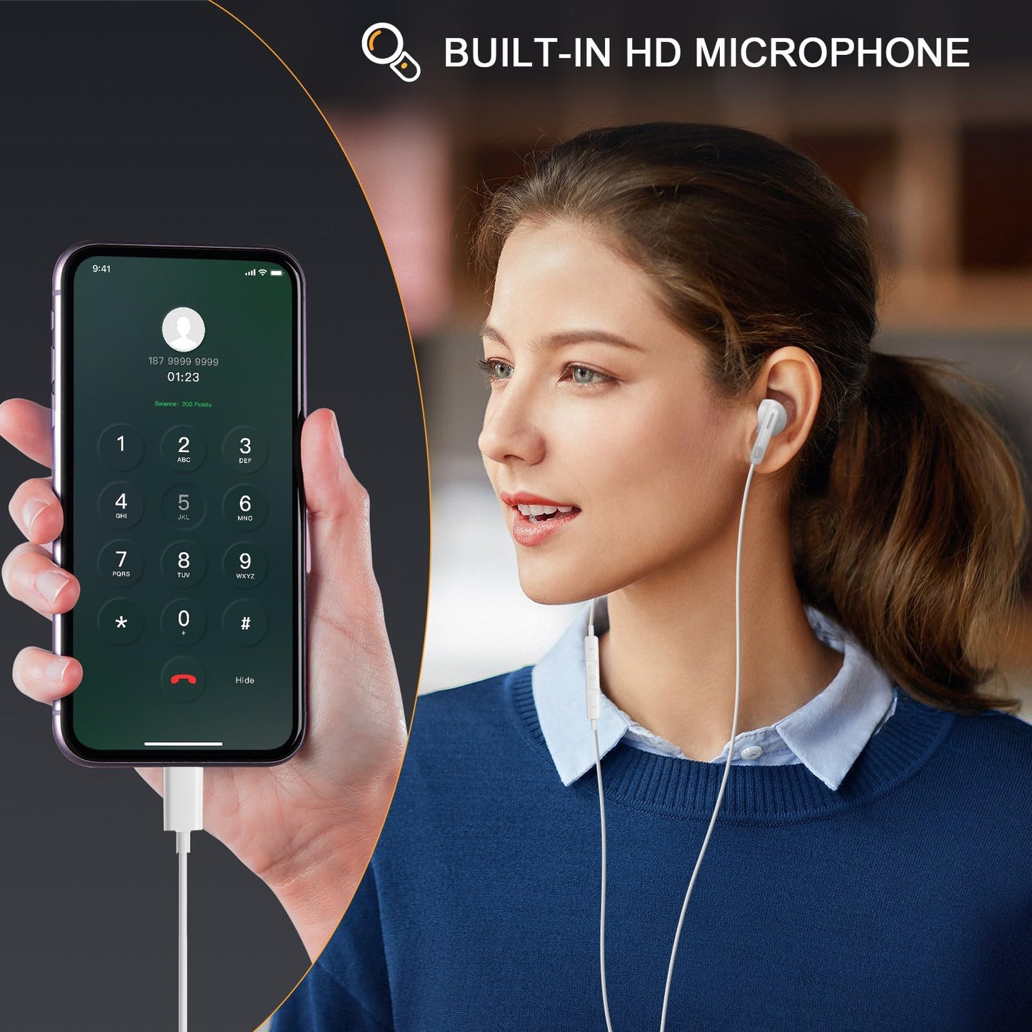 USB C Headphones, Type C Wired Earbuds for iPhone 17 15/16/ 15 Pro/ 15 Pro Max Headphones with Microphone Noise Isolation Stereo Wired Earphones for Samsung Galaxy S25 S24 S23 Ultra S22 S21FE Android
