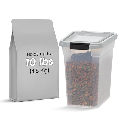 IRIS USA Dog Food Storage Container, Up to 10 lbs, Clear/Gray, Made in USA IRIS USA