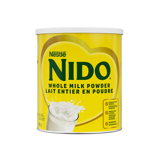 NIDO Whole Milk Powder, Rich & Creamy Powdered Milk, High in Calcium & Vitamin D, Source of Protein, No Artificial Colours or Flavours, No Added Sweeteners, 800 g 🍁 All In One Marketplace Canada