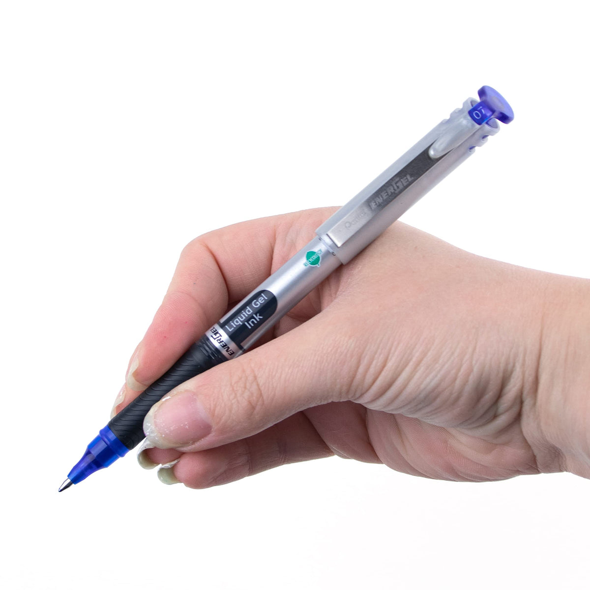 Pentel EnerGel Gel Pen with Cap 0.7mm, Blue Ink, 12PK