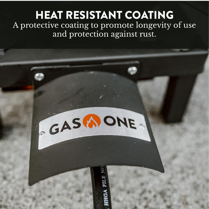 GasOne High Pressure Single Propane Burner - Outdoor Cooking with Heat Shield and Guard – Propane Burner Head for Camping, Tailgating, Seafood Boil, Home Brewing - Patent Pending