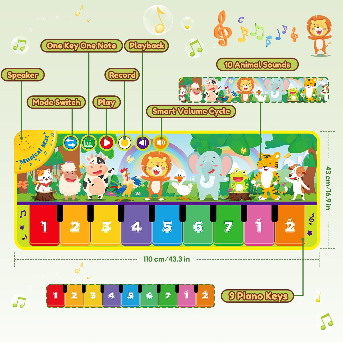 WEARXI Toddler Toys, 45 X 18inch Piano Mat for Kids, Kids Toys 🍁 All In One Marketplace Canada