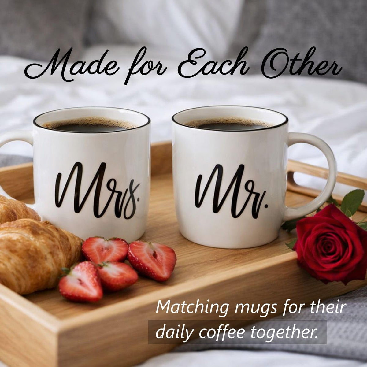 Triple Gifffted Mr and Mrs Coffee Mugs Couples Gift Set, 380 ml Ceramic 🍁 All In One Marketplace Canada