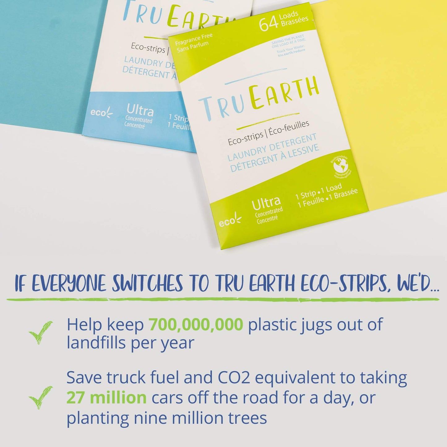 Tru Earth Compact Dry Laundry Detergent Sheets - Up to 128 Loads (64 Sheets) - Paraben-Free - Original Eco-Strip Liquidless Laundry Detergent, Laundry Sheets - Fresh Linen