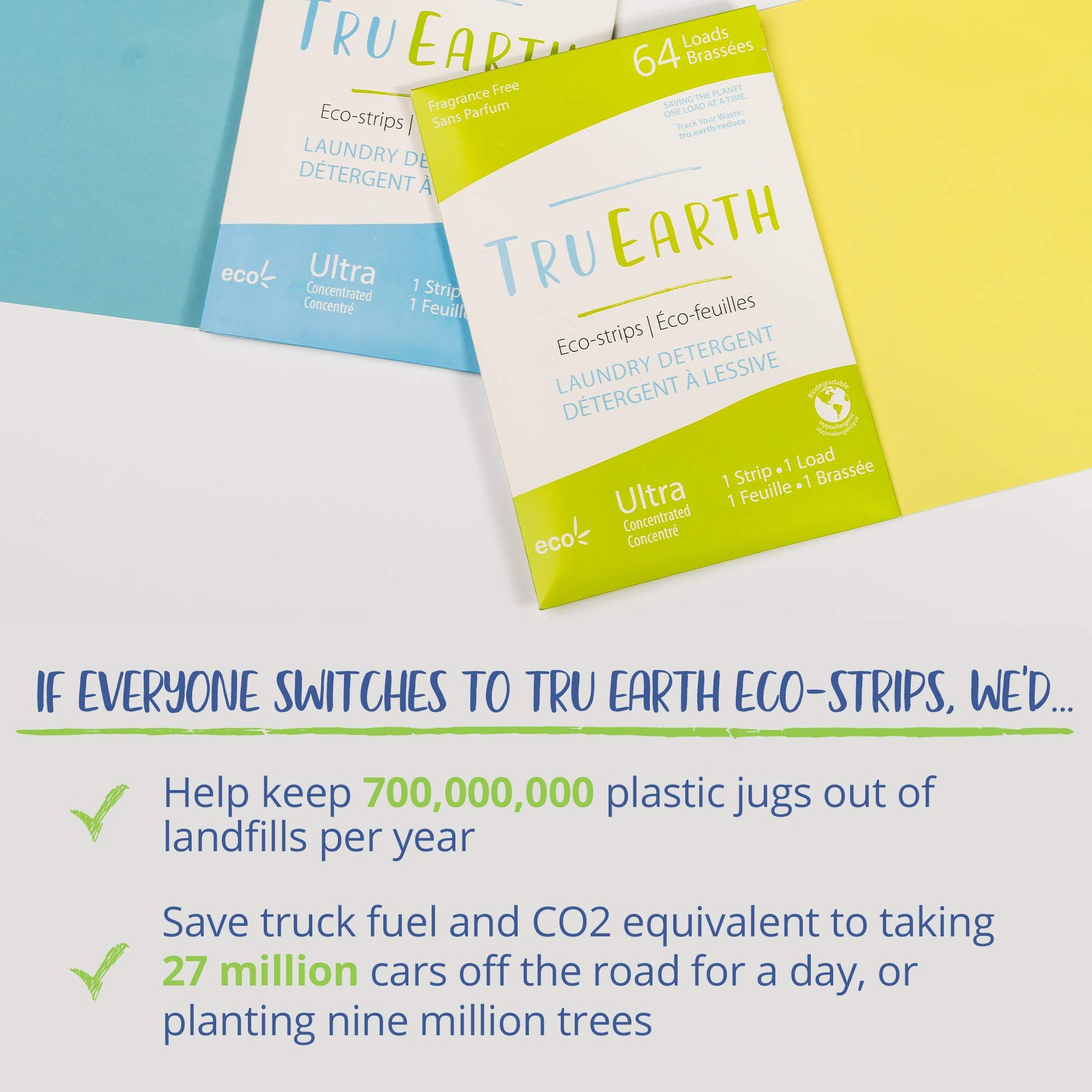 Tru Earth Compact Dry Laundry Detergent Sheets - Up to 128 Loads (64 Sheets) - Paraben-Free - Original Eco-Strip Liquidless Laundry Detergent, Laundry Sheets - Fresh Linen