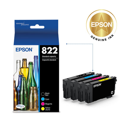 Epson 822 Genuine Ink Cartridge Black and Color Combo Pack T822120-BCS Epson