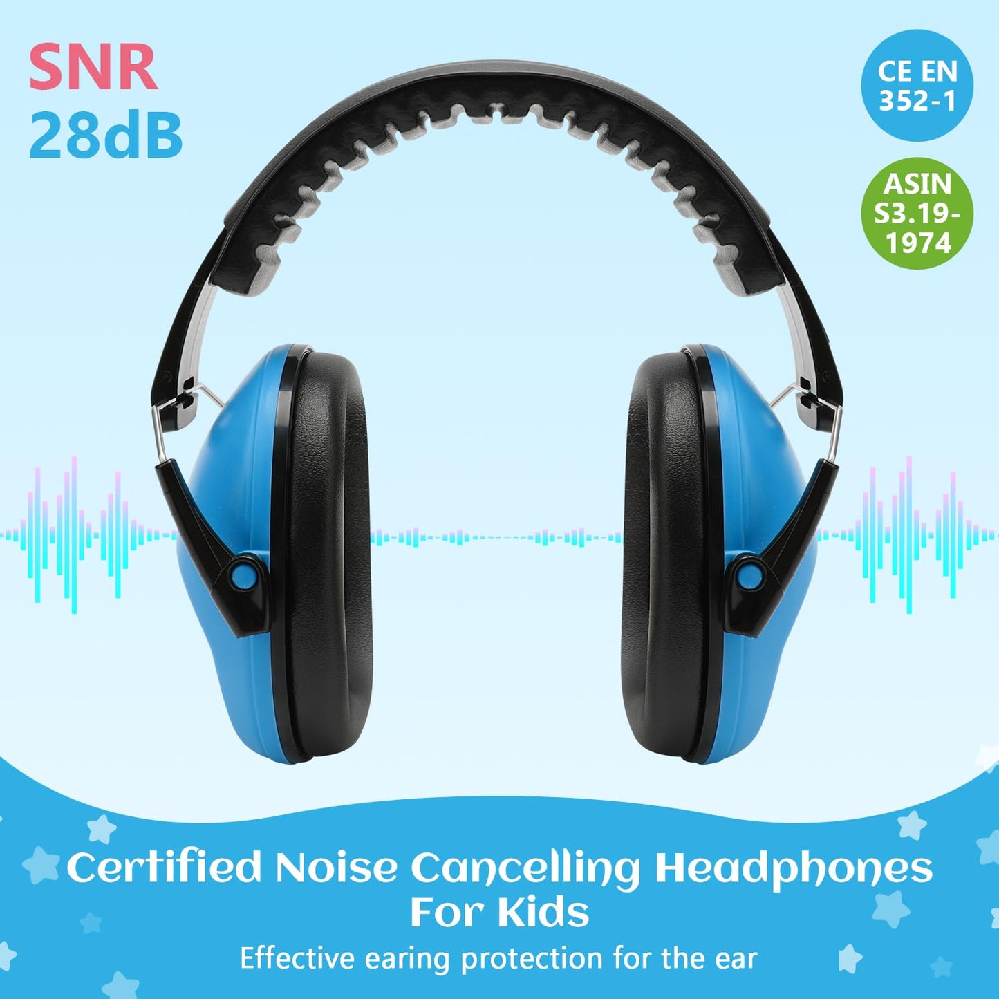 2 Pack Noise Canceling Headphones for Kids, Kids Ear Protection Earmuffs for Autism, Toddler, Children, Noise Cancelling Sound Proof Earmuffs/Headphones for Concerts, Air Shows, Fireworks