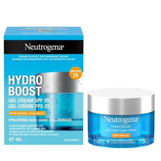 Neutrogena Hydro Boost Gel Cream Face Moisturizer with Sunscreen SPF – Hyaluronic Acid for Hydrated Skin – Fast Absorbing, Oil-Free, Non-Comedogenic 47mL