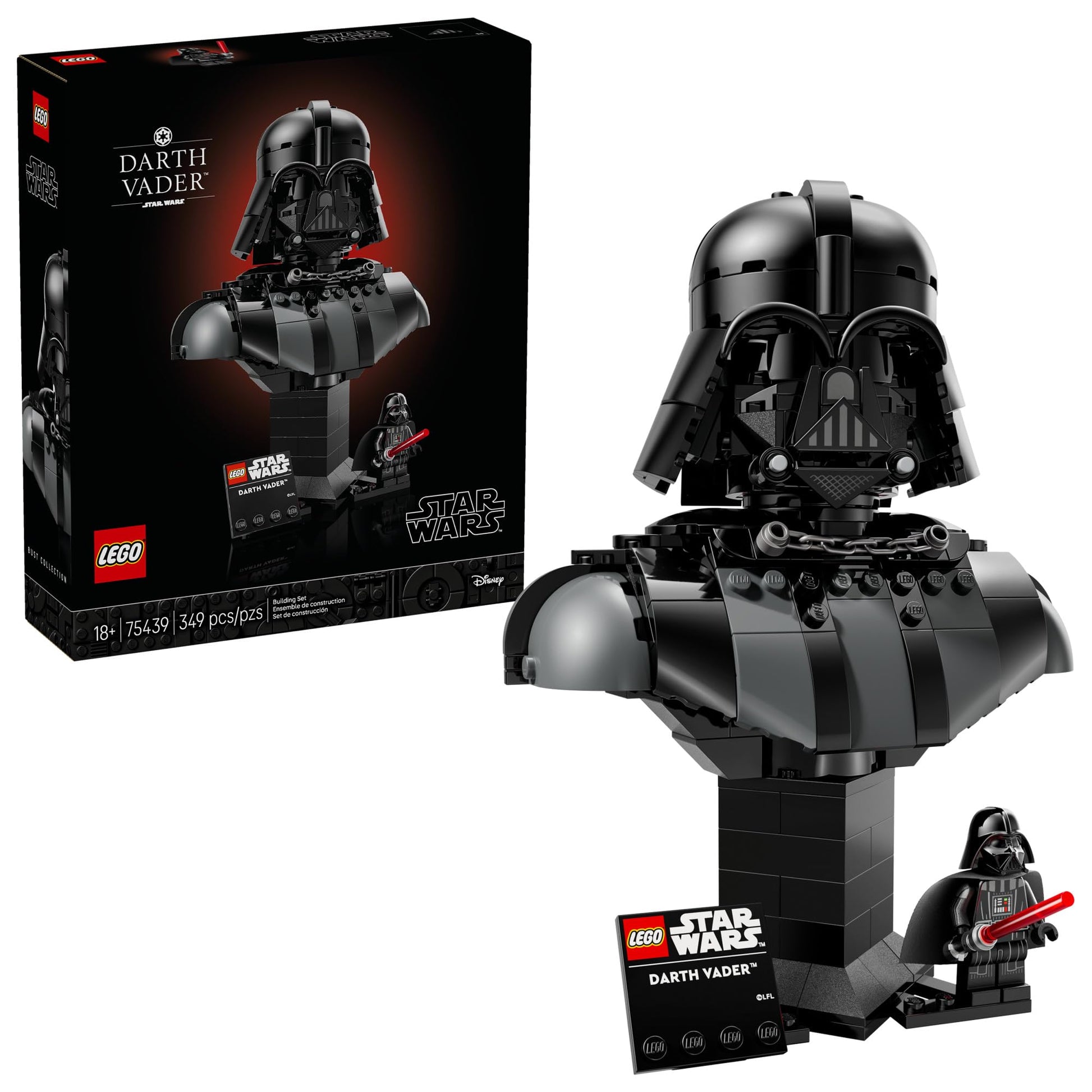 LEGO Star Wars Darth Vader Bust - Collectible Building Set for Adults, Ages 18+ - Star Wars Gift for Men & Women - with Darth Vader Minifigure - Bedroom or Shelf Decor - 75439 LEGO