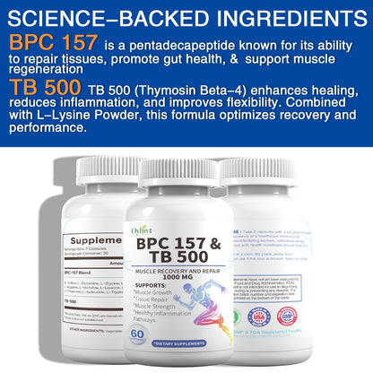 BPC-157 and TB 500 Capsules, supports muscle growth, tissue repair, strength,BPC-157 and TB 500for Muscle and Workout Recovery, 60-Capsule Bottle - Available at All In One Marketplace Canada