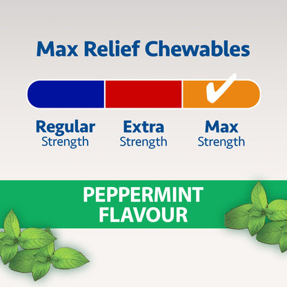 Gaviscon Max Relief Tablets - 50 Count - Chewable Foaming Antacid Tablets for Day and Night Heartburn Relief, Acid Reflux and GERD Relief, Cooling & Refreshing Peppermint - Free of Aluminum & Lactose 🍁 All In One Marketplace Canada