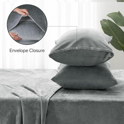BEDELITE Flannel Sheets Full Size Bed Set, Grey, 4 Pieces 🍁 All In One Marketplace Canada