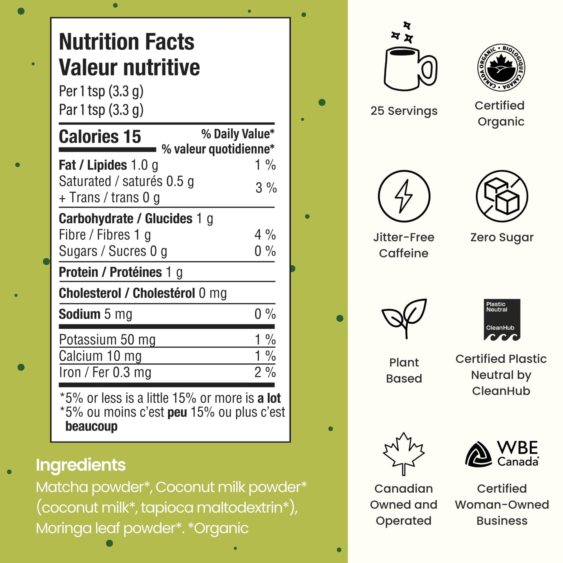 Blume Matcha Coconut Superfood Latte – Organic Matcha Green Tea from Shizuoka Japan, Moringa Leaf & Coconut Milk Latte Mix, Caffeine & L-Theanine for Energy & Focus, Zero Sugar, Vegan - 25 Servings