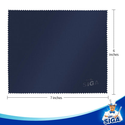 MR.SIGA Premium Microfiber Cleaning Cloths for Lens, Eyeglasses, Screens, Tablets, Glasses, 6 Pack, 6 x 7 inch
