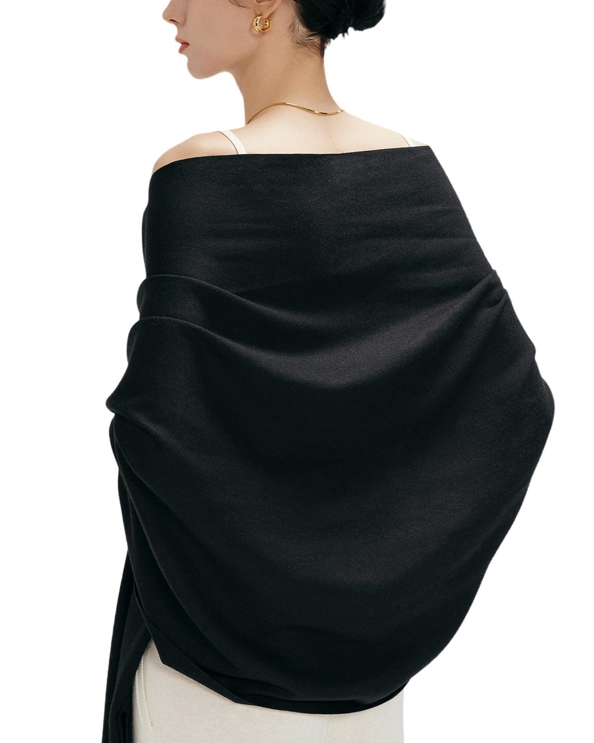 MaaMgic Women's Large Soft Feel Pashmina Shawls Wraps Light Winter Scarf,Black 🍁 All In One Marketplace Canada