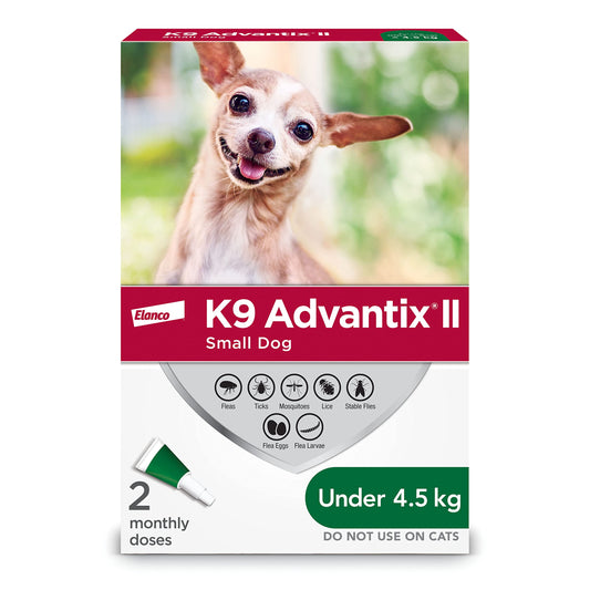 K9 Advantix II Flea & Tick Prevention – Small Dog - Vet Recommended - 2-Pk