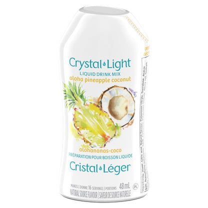 Crystal Light Aloha Pineapple Coconut Liquid Drink Mix, 48 mL Bottle (Pack of 12) Crystal Light