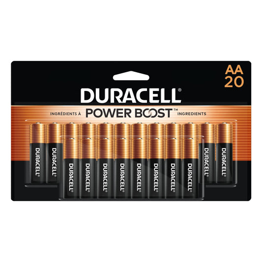 Duracell Coppertop AA Batteries 20 Count (Pack of 1) with Power Boost Ingredients, Double A Battery for Household and Office Devices, Alkaline AA Battery - Available at All In One Marketplace Canada