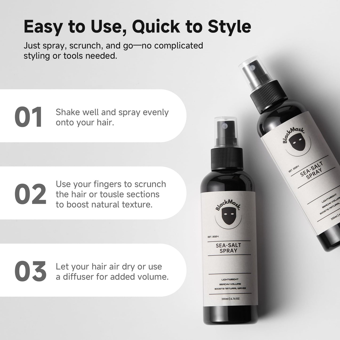 Sea Salt Spray for Men – Beach Wave Hair Texture Spray with Natural Matte Finish – Sea Salt Spray for Hair Styling Adds Definition, Volume & Texture - Available at All In One Marketplace Canada