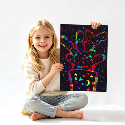 FUNNYB&G Rainbow Scratch Paper Art for Kids - 100 Pcs Magic Rainbow Scratch Paper Off Set Scratch Easter Crafts Arts Supplies Kits Pads Sheets for Party Games Halloween Christmas Birthday Gifts 🍁 All In One Marketplace Canada