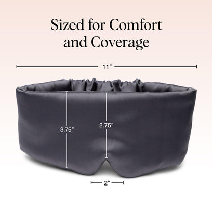 Kitsch Satin Sleep Mask - Eye Masks for Sleep, Softer Than Silk Satin Sleeping Mask Blindfold and Sleep Masks for Women and Men, Eye Care Travel Essentials - Charcoal Black - Available at All In One Marketplace Canada
