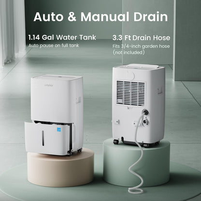 Waykar 80 Pints 2025 Energy Star Dehumidifier for Spaces up to 5,500 Sq. Ft for Basement and Home, Large Room with Drain Hose and 1.14 Gallons Water Tank - Available at All In One Marketplace Canada