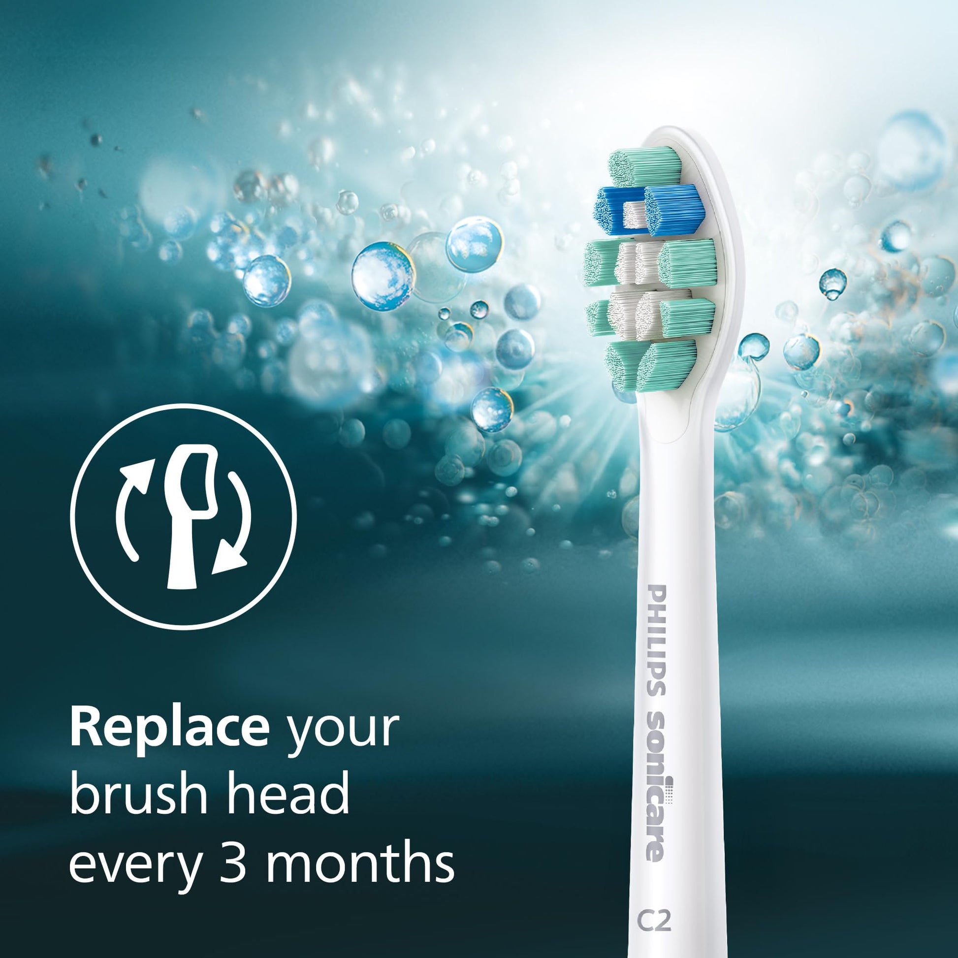 Philips Sonicare Optimal Plaque Control Replacement Brush Heads, White, 3 pack, HX9023/92