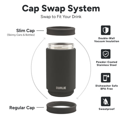 DUALIE 3 in 1 Insulated Can Cooler - Universal Size for 12 oz Cans, Slim Cans, and Bottles - 10+ Colors Available 🍁 All In One Marketplace Canada