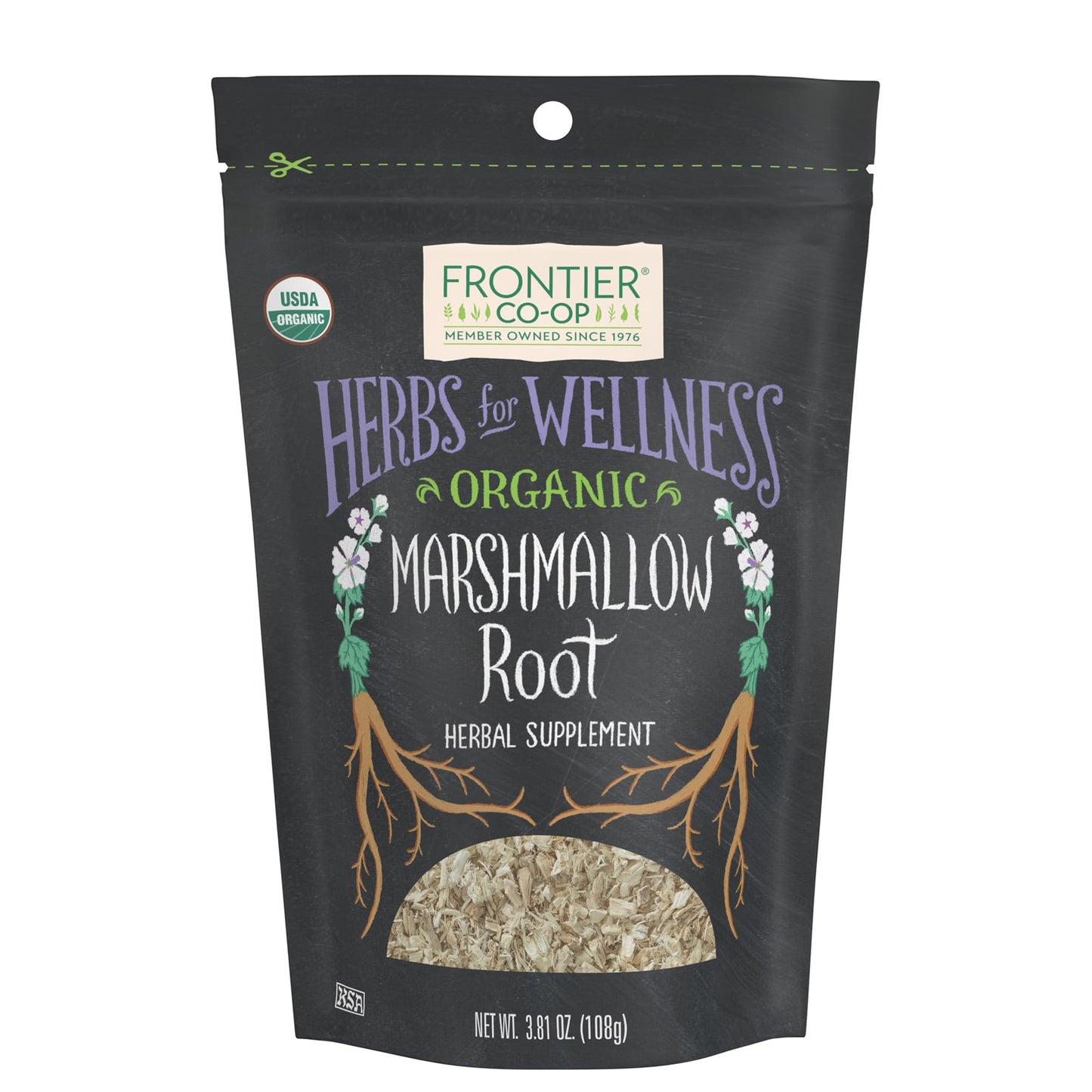 Frontier Co-op Organic Marshmallow Root - Cut & Sifted Herb for Tea, Powder & More - 3.81 oz