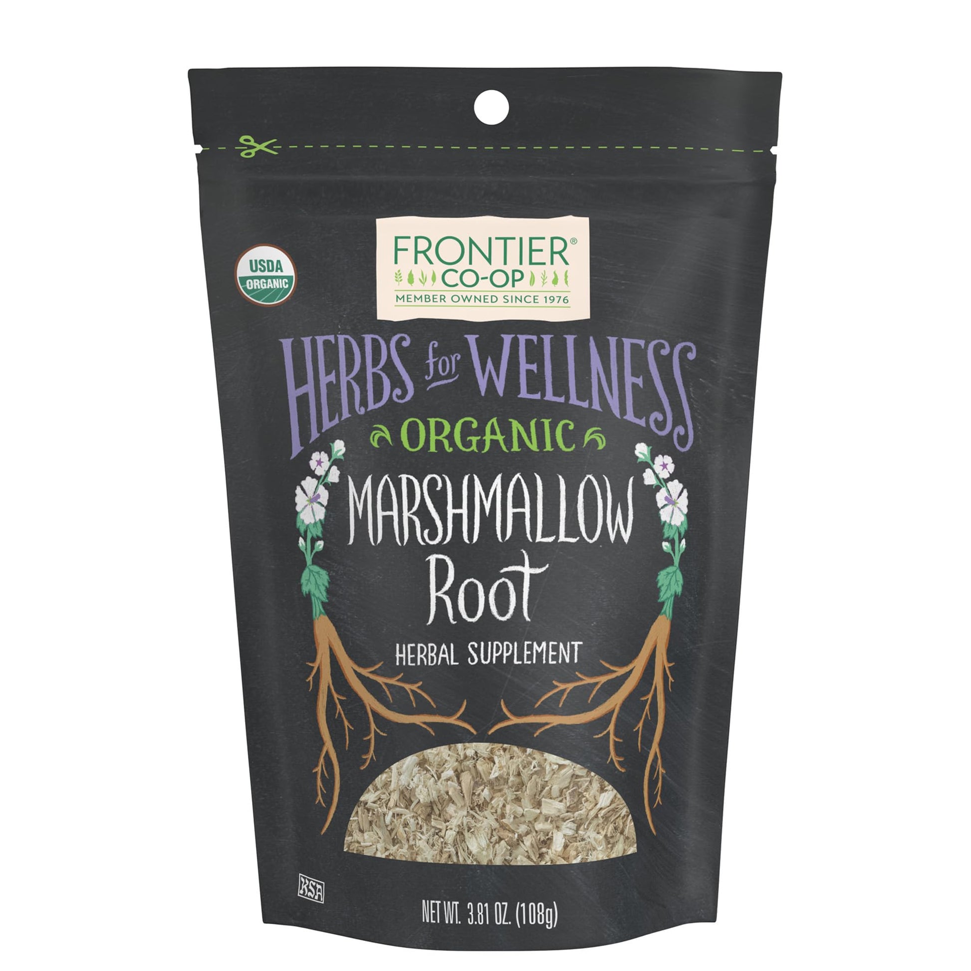 Frontier Co-op Organic Marshmallow Root - Cut & Sifted Herb for Tea, Powder & More - 3.81 oz