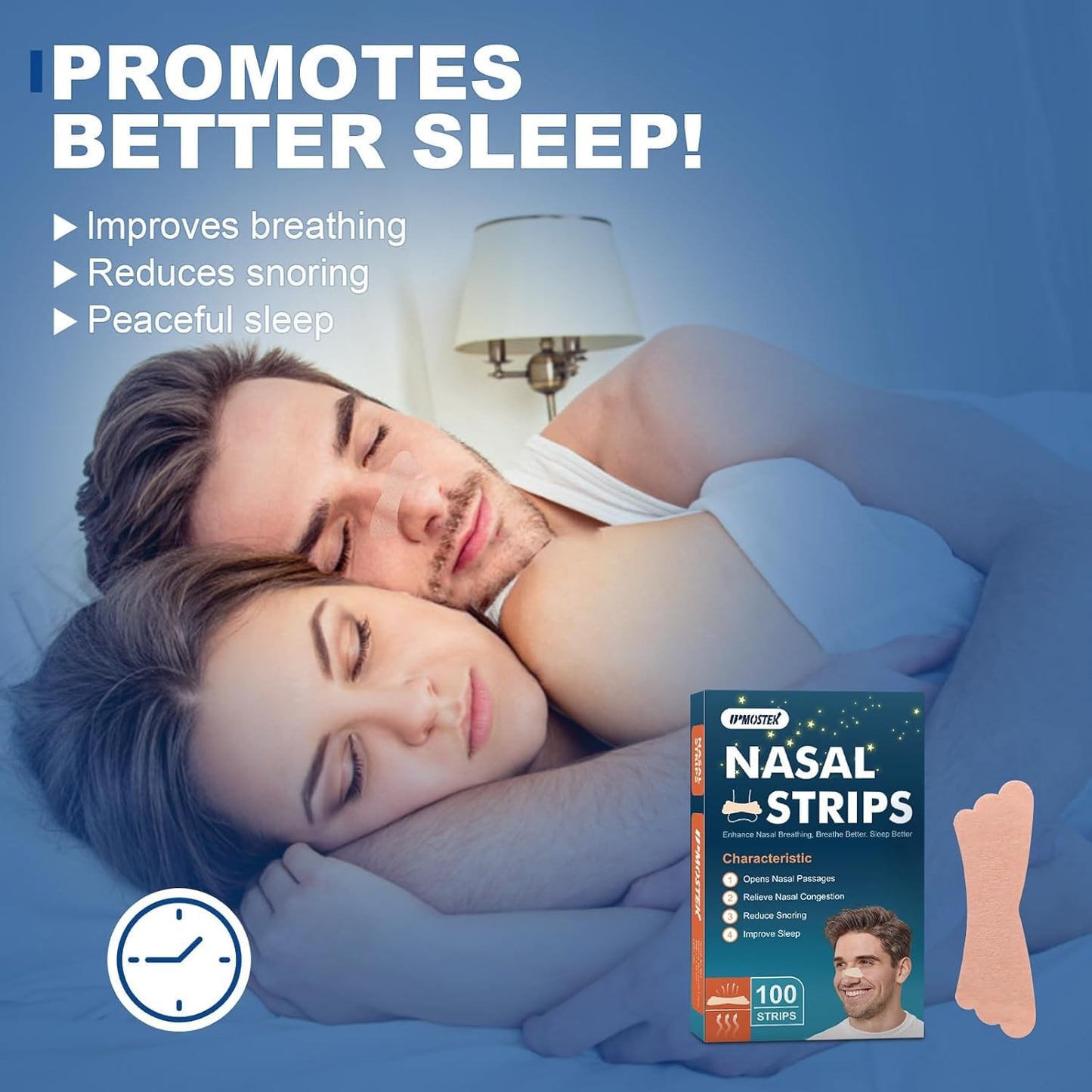 100Pcs Nasal Strips for Snoring, Extra Strength Nose Strips Breathing, Nose Tape for Sports and Sleep, Anti Snoring Strips Help Stop Snoring,Keep your nose open and comfortable - Available at All In One Marketplace Canada