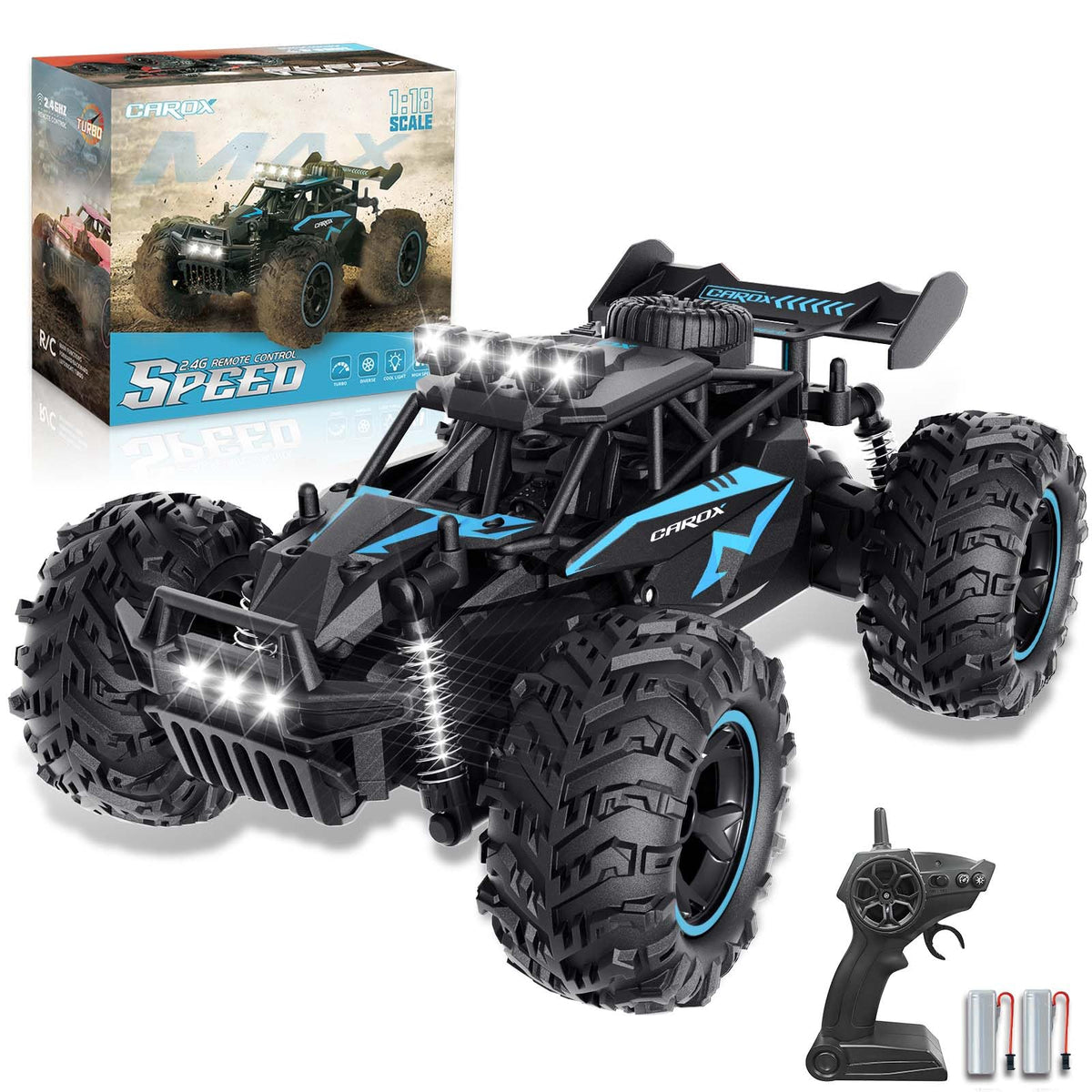 Carox 1:18 RC Car with 2 Batteries 25KM/H Remote Control Car for Kids 🍁 All In One Marketplace Canada