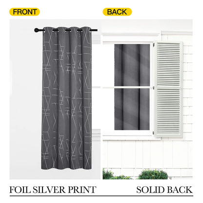 NICETOWN Halloween Blackout Curtains for Living Room - Foil Printed Shiny Stripes Pattern Thermal Insulated Blackout Drapes for Bedroom Kitchen Loft Cafe Window (2 Panels, 52" Wide by 63" Long)