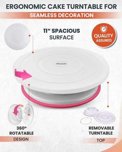 Cake Decorating Supplies, 700PCs Cake Decorating Kit 3 Springform Cake Pans, Cake Turntable, Numbered Piping Icing Tips, Chocolate Mold,Leveler, Baking Supplies Cupcake Liner & more Baking Stuff RFAQK 🍁 All In One Marketplace Canada
