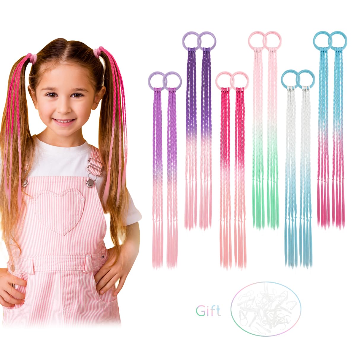 Dreamlover Pre-Braided Colored Hair Extensions for Kids, 12 Pieces 🍁 All In One Marketplace Canada