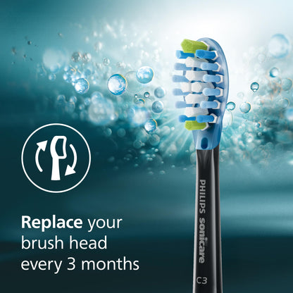 Philips Sonicare C3 Two-in-One Brush Heads, 4-Pack, 1 Year Supply, Black