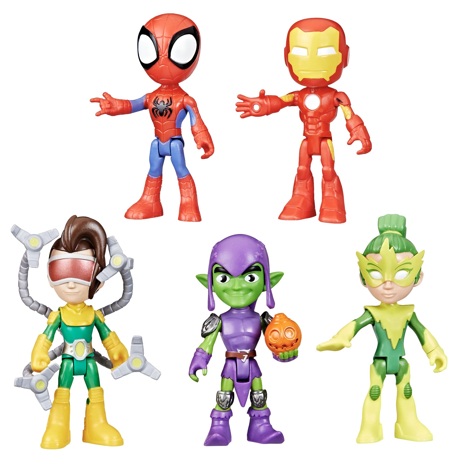 Marvel Spidey and His Amazing Friends, Friends & Foes Pack, 5 Action Figures, 4-Inch, Preschool Super Hero Toys for Kids Ages 3 and Up, Amazon Exclusive Hasbro