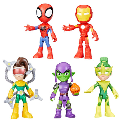 Marvel Spidey and His Amazing Friends, Friends & Foes Pack, 5 Action Figures, 4-Inch, Preschool Super Hero Toys for Kids Ages 3 and Up, Amazon Exclusive Hasbro