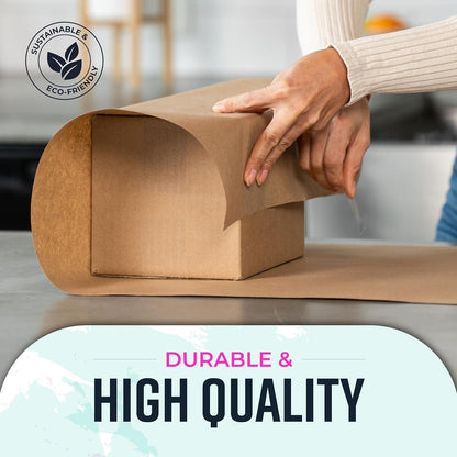Bryco Goods 18" x 1200"(100’) Brown Wrapping Paper - Kraft Paper Roll for Packing, Arts & Crafts, Gift Wrapping, Bulletin Board, Banner, Bouquet Flower, Table Covering, Shipping & Moving Supplies - Available at All In One Marketplace Canada
