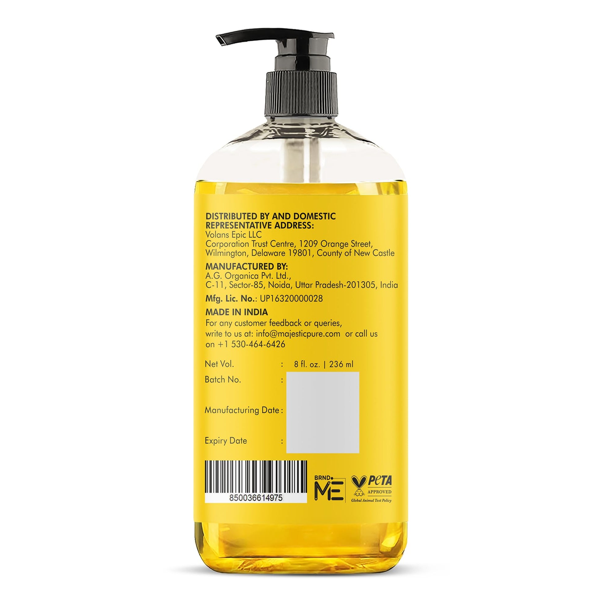 Majestic Pure Vitamin E Oil - 100% Pure & Natural, 20,000 IU | Premium Grade, Cold-Pressed and Tocopherol to Repair Dry, Damaged Skin| Moisturizing Skin, Hair and Scalp 8 Fl Oz