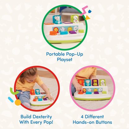 Battat Pop-Up Toy, Pop-Up Pals Cause-and-Effect Animal Toy, Toddler, 4 Pals 🍁 All In One Marketplace Canada