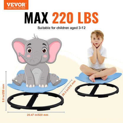 VEVOR Elephant Kids Swivel Chair, 220 LBS Capacity, 360° Spinning Chair, Autistic Kids Sensory Chair with Non-Slip Metal Base, Toddler Sit for Coordination Balance Focus Blue VEVOR