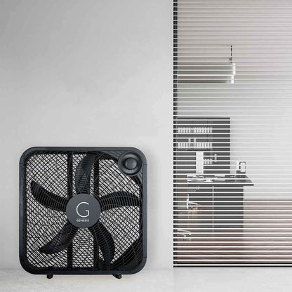Genesis 20" Box Fan, 3 Settings, Max Cooling Technology, Carry Handle, Black (G20BOX-BLK) Genesis