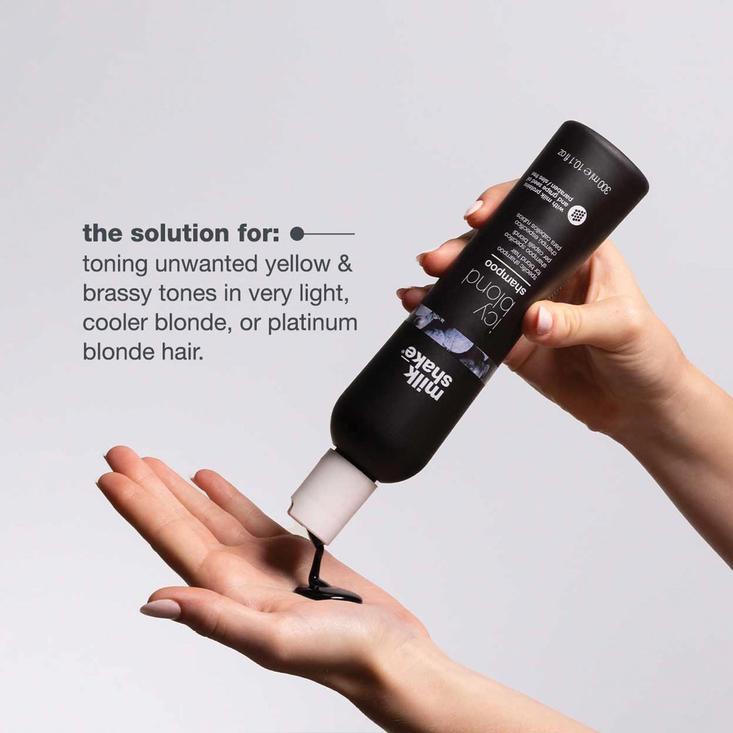 milk_shake Icy Blond Shampoo | Award Winning Shampoo with Black Pigment to Cool Brassy Tones and Enhance Platinum Blonde Hair | Ideal for Maintaining Icy, Ash-Toned Color | 10.1 fl oz (300 ml) - Available at All In One Marketplace Canada