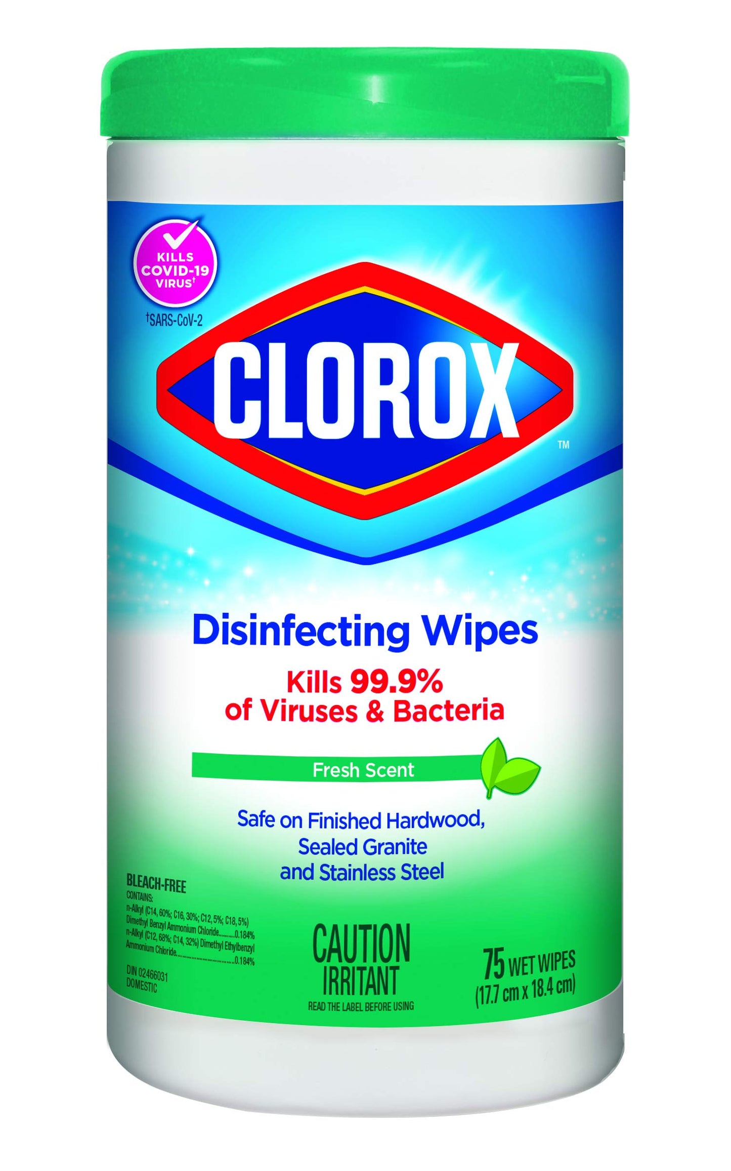 Clorox Disinfecting Wipes, Fresh Scent, 75 Count, Multi-Pack of 6 Canisters