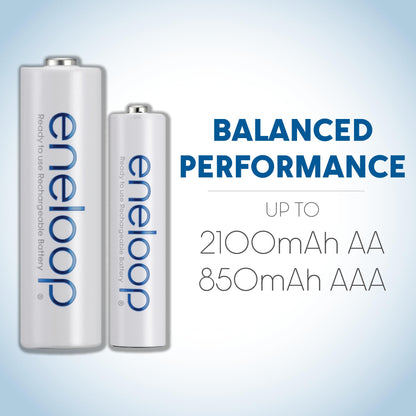 Panasonic BK-4MCCA4BA Eneloop AAA 2100 Cycle Ni-MH Pre-Charged Rechargeable Batteries, 4 Pack