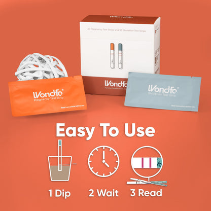 Wondfo 50 Ovulation and 20 Pregnancy Test Strips Kit - Highly Sensitive and Fast at Home Self-Checking Fertility Predictor Kit, Pack of 70 - Available at All In One Marketplace Canada